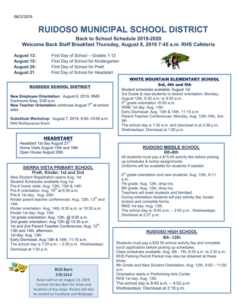 Ruidoso Municipal Schools News Article